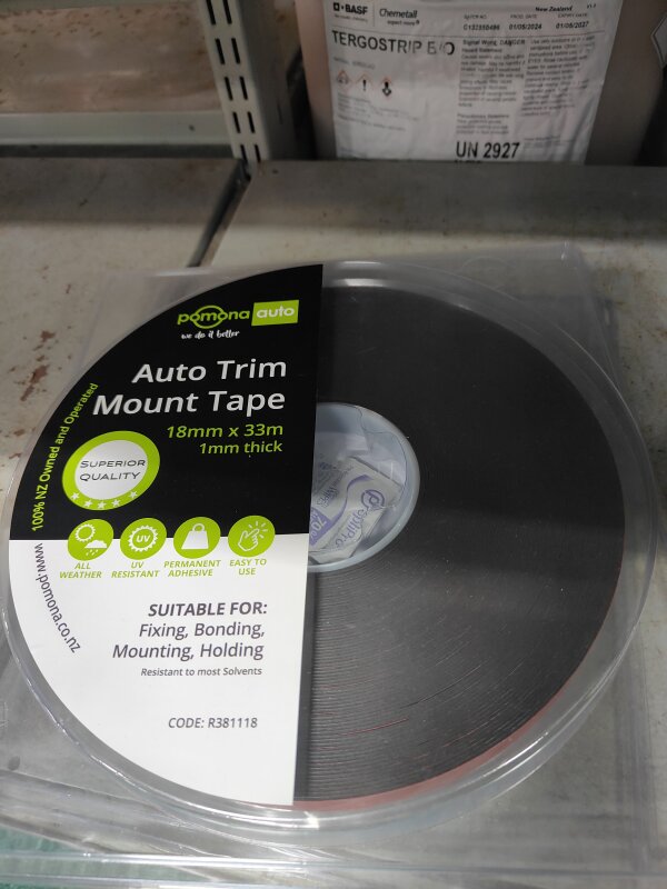 POMONA AUTO TRIM TAPE 18MM X 33M 1MM