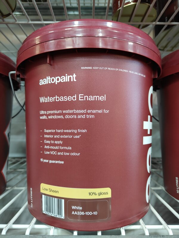 Aalto Ultra Premium Waterbased Enamel Low Sheen White 10L