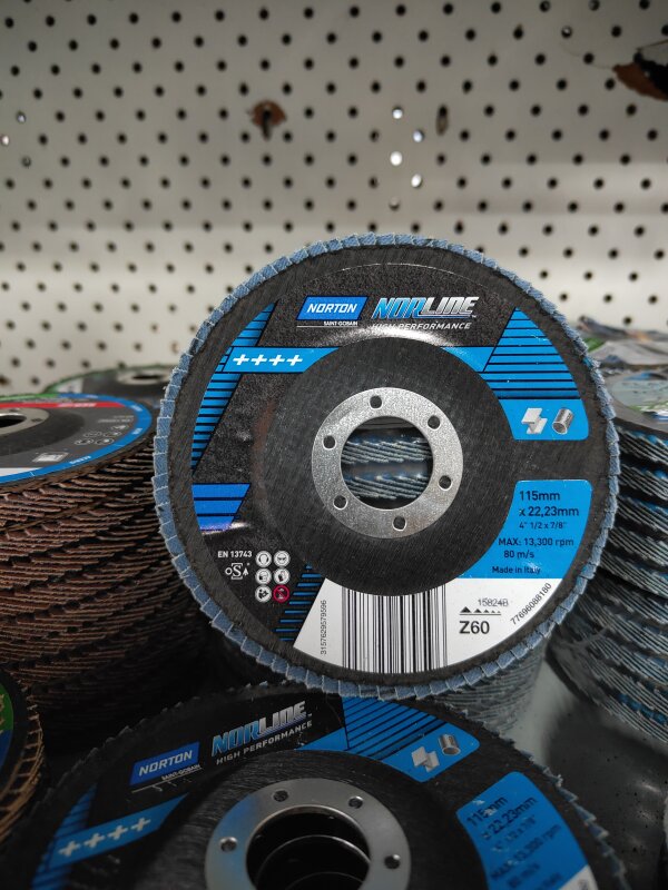 NORLINE FLAP DISCS HIGH PERFORMANCE 115MM X 22MM Z40