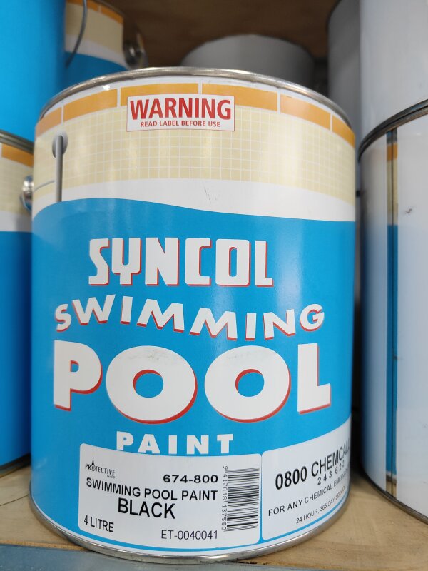 PR SYncol Pool Paint Chloronated Rubber 4L (BLACK 674-800)