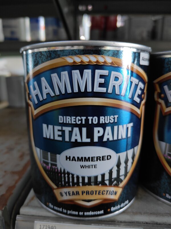 HM Hammerite Hammered - 750ml White