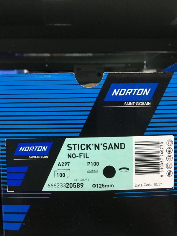 NO Stick'n'Sand Disc 125mm P100