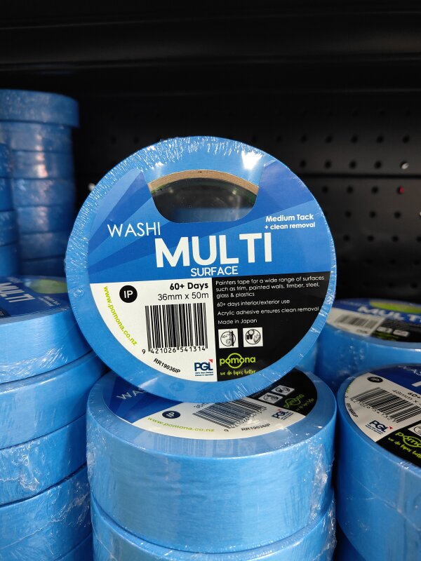 EXTERIOR MULTISURFACE JAPANESE WASHI TAPE 36MM X 50M BLUE
