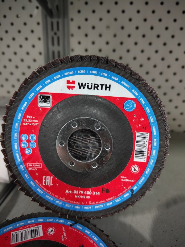 WURTH LAMELLA FLAP DISC 115MM P60