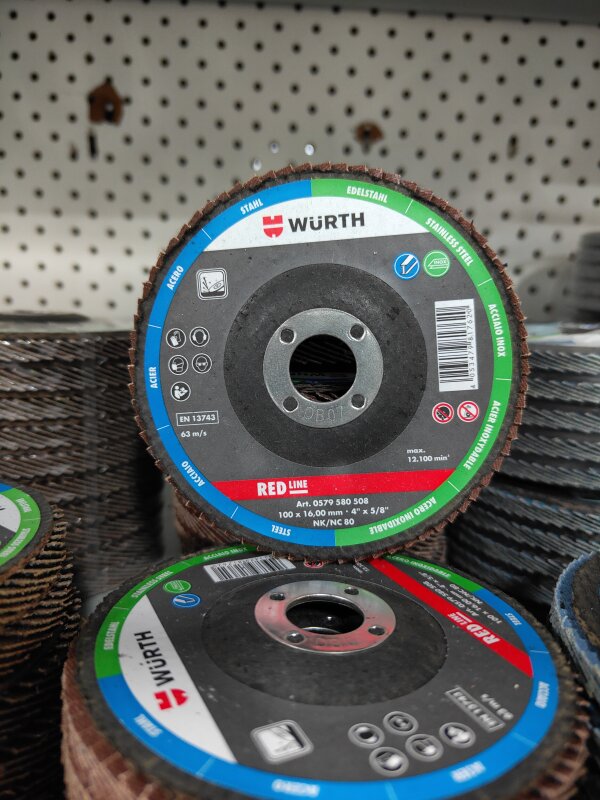 WURTH  FLAP DISC 100MM 80 GRIT