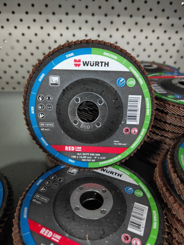 WURTH LAMELLA FLAP DISC 100MM 60 GRIT