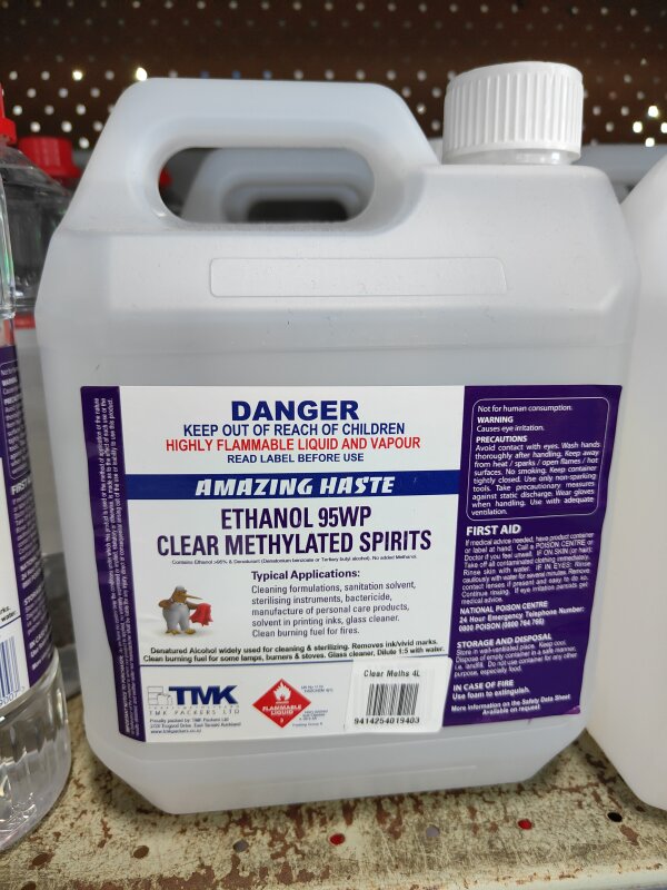 TM Haste Clear Meths (MSWP) 4L     M95WP
