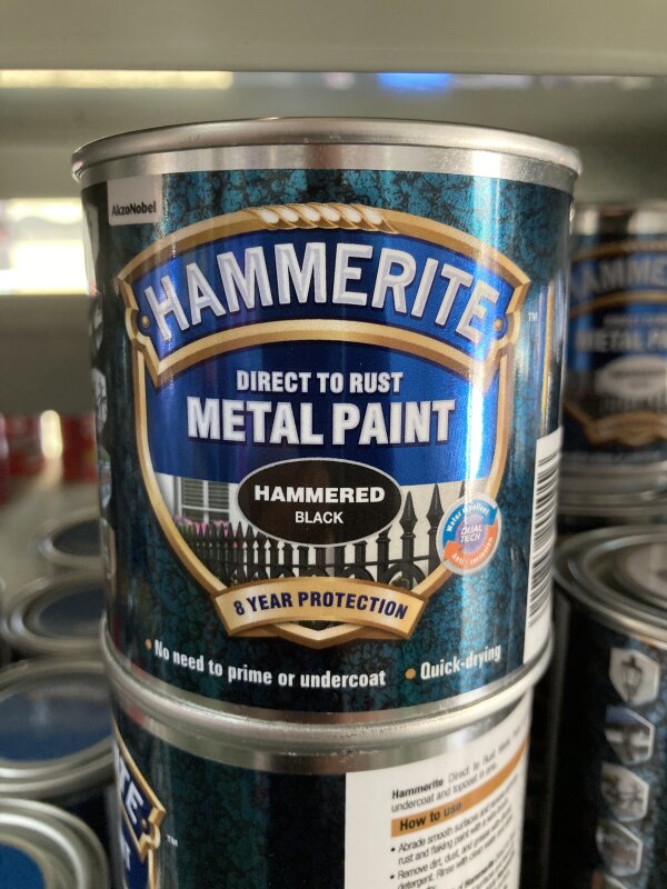 HM Hammerite Hammered - 250ml Black