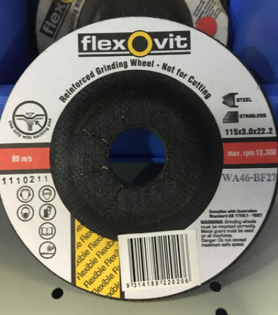NO Flexovit DC Flexi Wheel 115x3x22 WA46