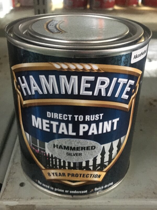 HM Hammerite Hammered - 2.5L Silver Grey
