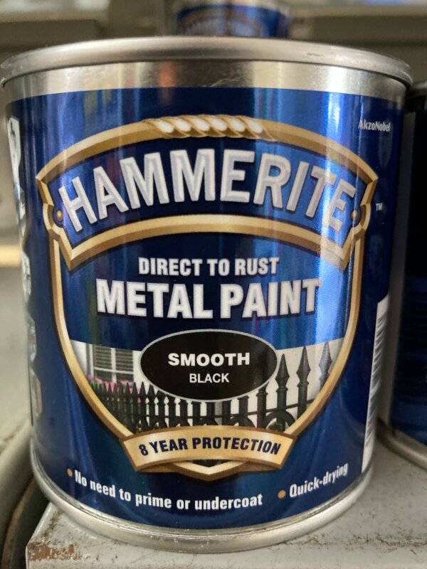 HM Hammerite Smooth - 250ml Gloss Black