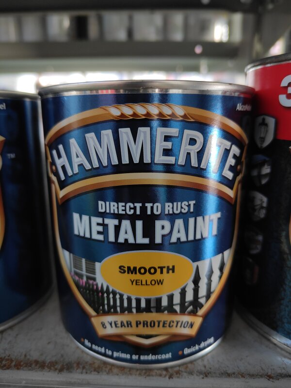 HM Hammerite Smooth - 750ml Yellow