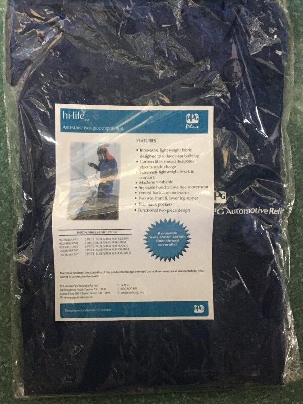 2 PIECE BLUE SPRAY SUIT - LARGE