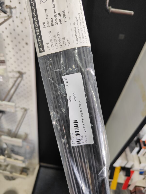 IM 3mm Dia PPE Welding Rod Black