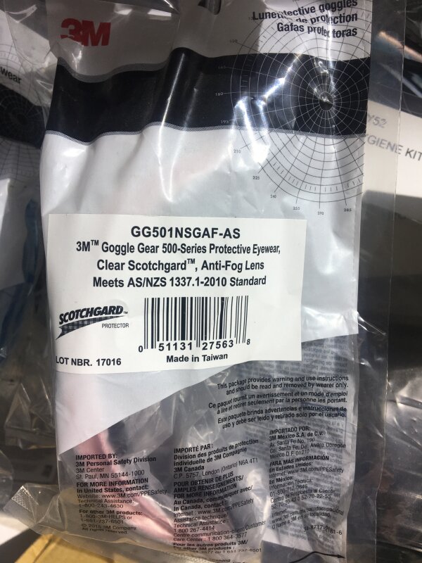 3M Goggle Gear 501 Big Nose Goggle Clear