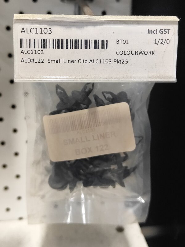 ALD#122  Small Liner Clip ALC1103 Pkt25