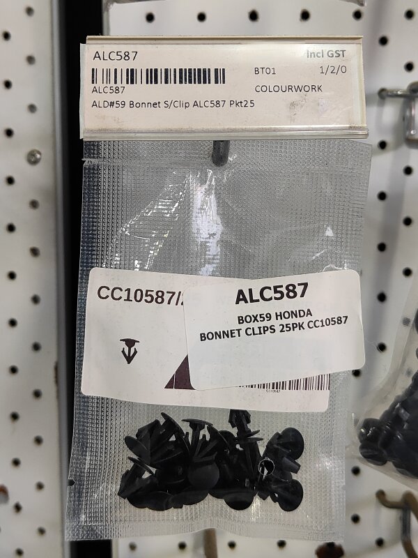 ALD#59 Bonnet S/Clip ALC587 Pkt25