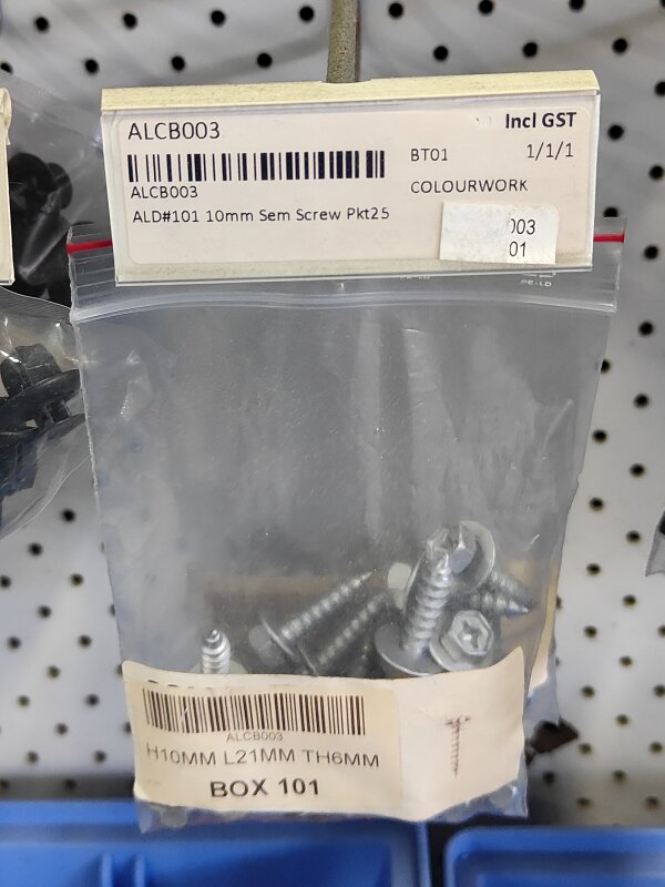 ALD#101 10mm Sem Screw Pkt25