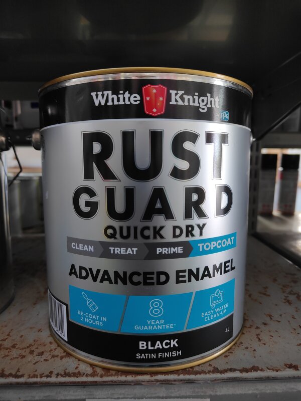 RustGuard Quickdry Enamel Satin Black 4L