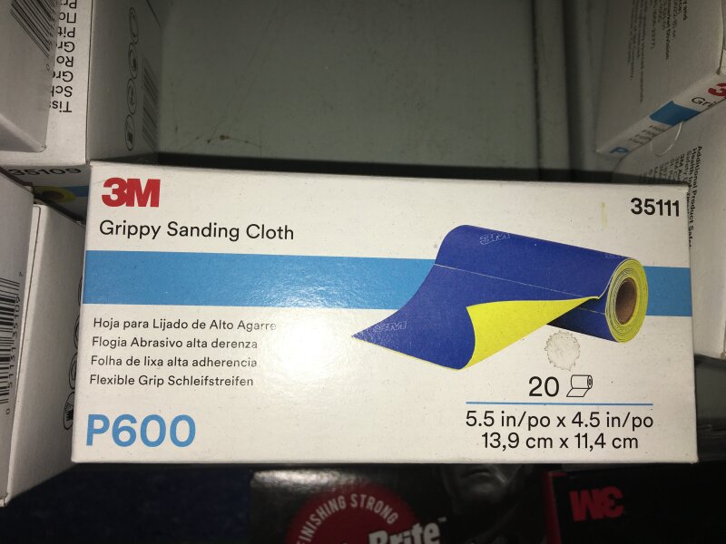 3M Grippy Sanding Cloth P600 140mm X 114mm