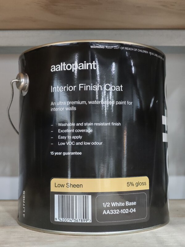 Aalto Ultra Premium Interior Low Sheen 1/2 White Base 4L