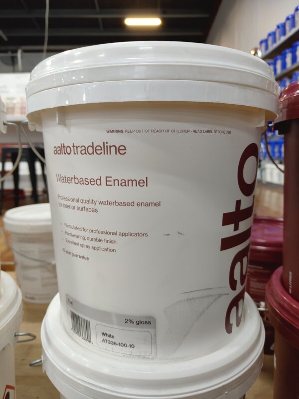 Aalto Tradeline Waterbased Enamel Flat White 10L