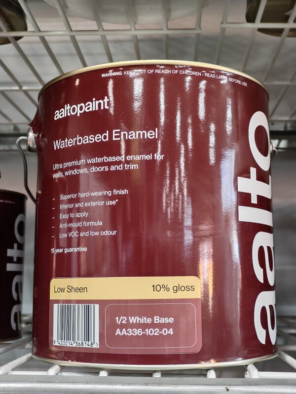 Aalto Ultra Premium Waterbased Enamel Low Sheen 1/2 White 4L