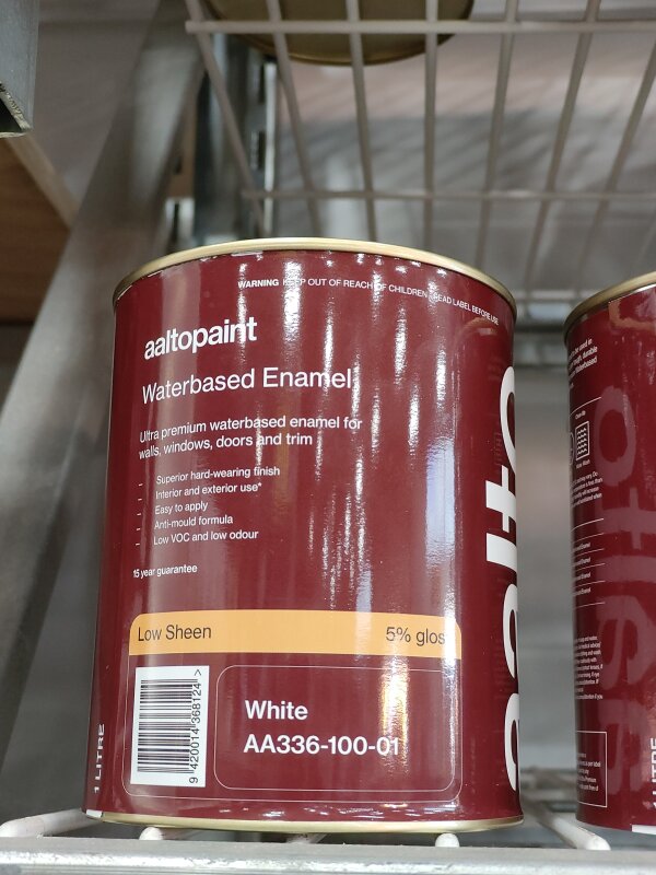 Aalto Ultra Premium Waterbased Enamel Low Sheen White 1L