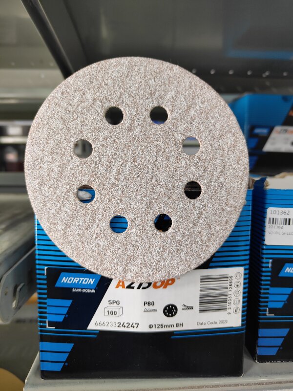NO-FIL SPEED-GRIP A275 DISCS 125MM X 8H P80