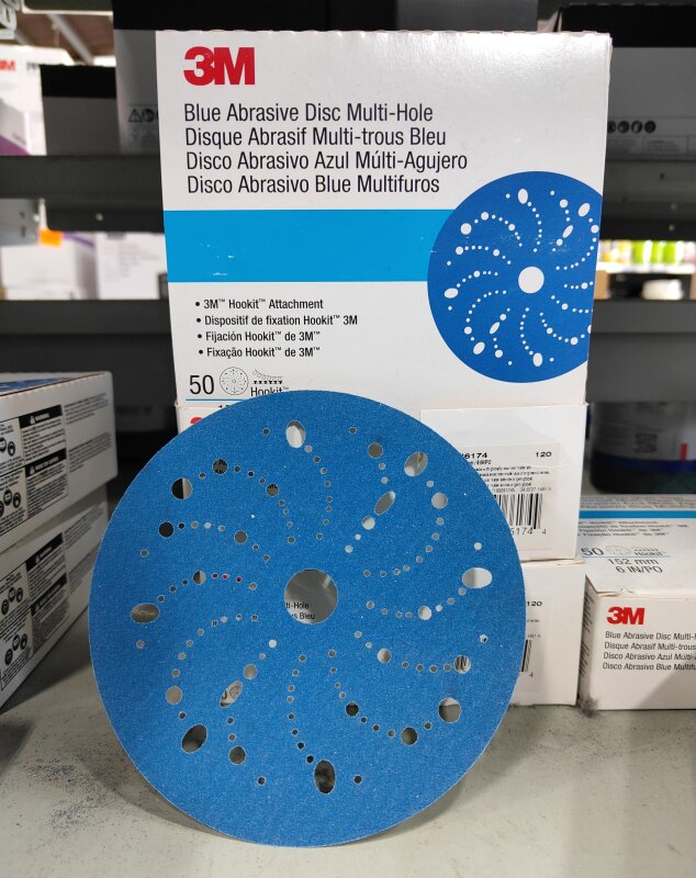 3M Blue Hookit Disc 150mm P120 Multihole