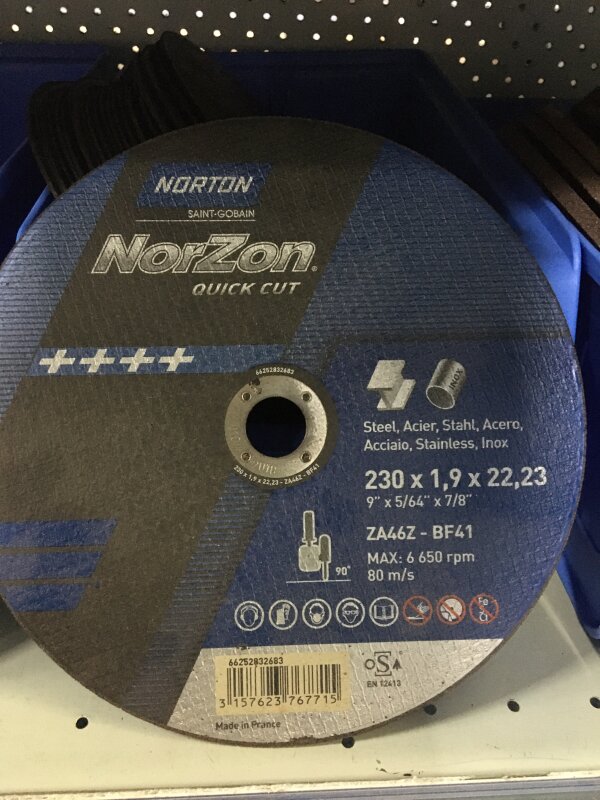 NO Metal Cut Off Wheel 230x1.9x22