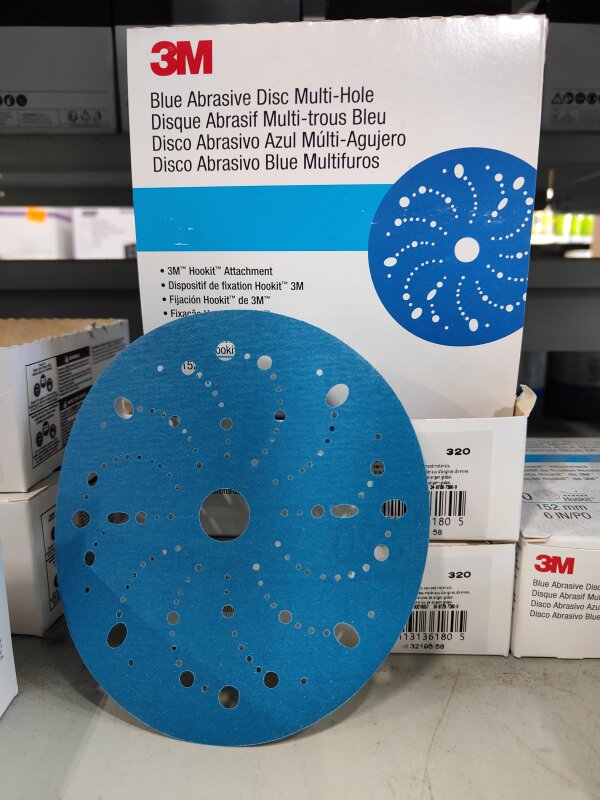 3M Blue Hookit Disc 150mm P320 Multihole