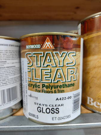 BENWOOD STAYS CLEAR ACRYLIC POLYURETHANE GLOSS 500ML
