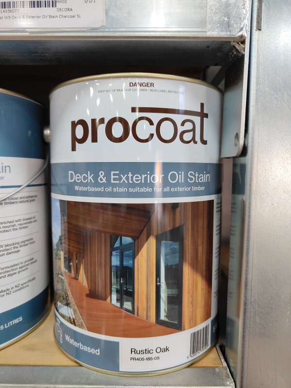 Procoat WB Deck & Exterior Oil Stain Rustic Oak 5L