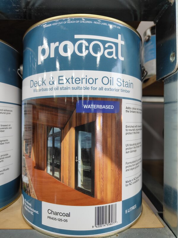 Procoat WB Deck & Exterior Oil Stain Charcoal 5L