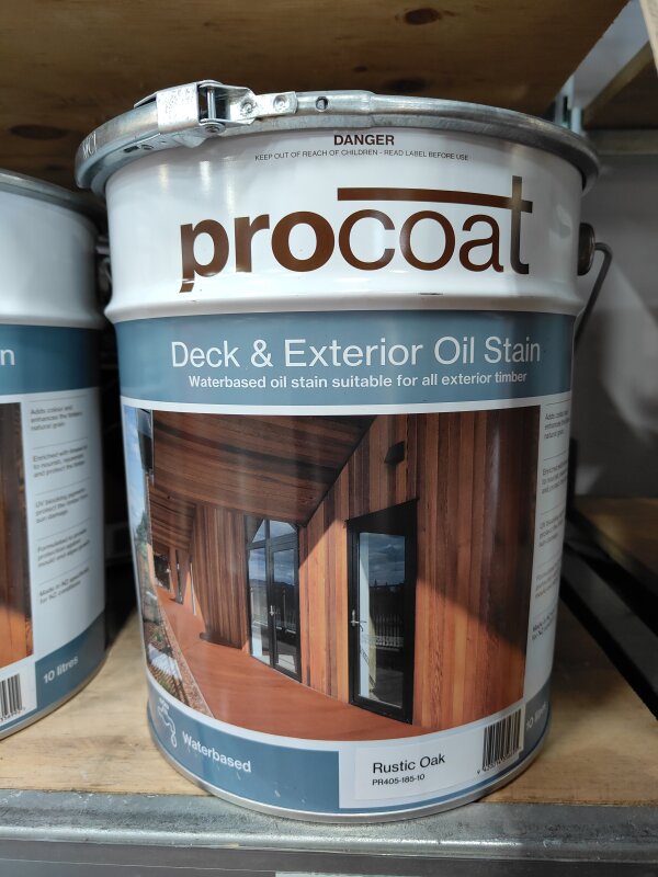 Procoat WB Deck & Exterior Oil Stain Rustic Oak 10L