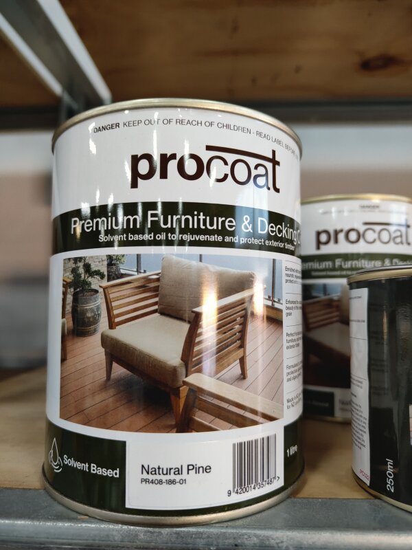 Procoat Premium Furniture & Deck Oil Natural Pine 1L