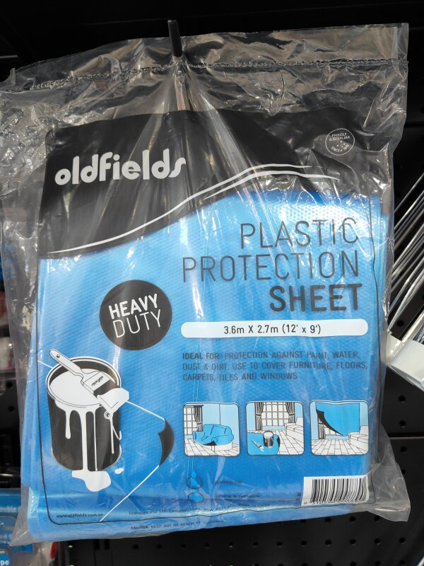 Oldfields Heavy Duty Plastic Dropsheet 3.66x2.60m