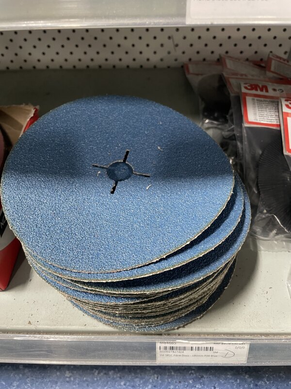 3M 581C Fibre Discs - 180mm P36 Blue