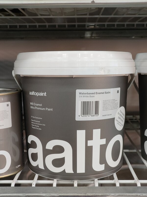 Aalto Ultra Premium Waterbased Enamel Satin 1/4 White 4L