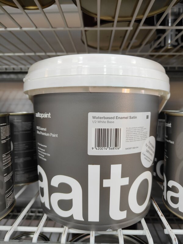 Aalto Ultra Premium Waterbased Enamel Satin 1/2 White 4L