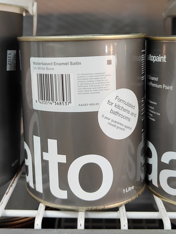 Aalto Ultra Premium Waterbased Enamel Satin 1/4 White 1L