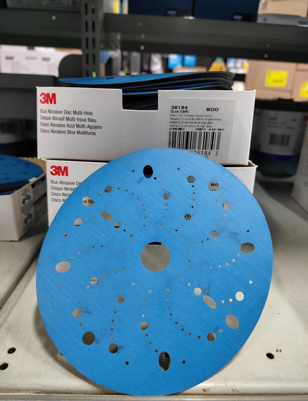 3M Blue Hookit Disc 150mm P800 Multihole