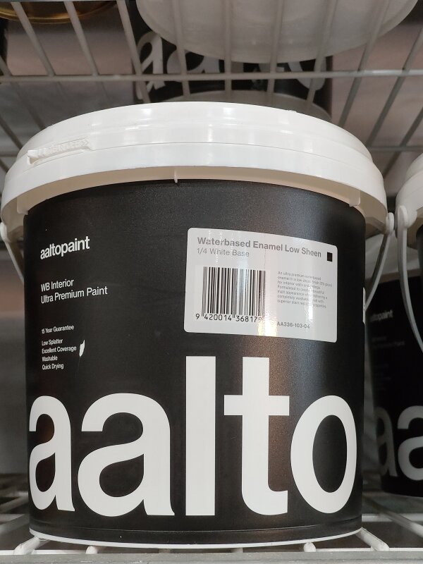Aalto Ultra Premium Waterbased Enamel Low Sheen 1/4 White 4L