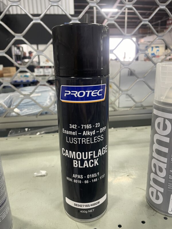 AEROSOL SPRAYING ENAMEL CAMOUFLAGE BLACK 400GM