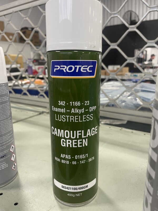 AEROSOL SPRAYING ENAMEL CAMOUFLAGE GREEN 400GM