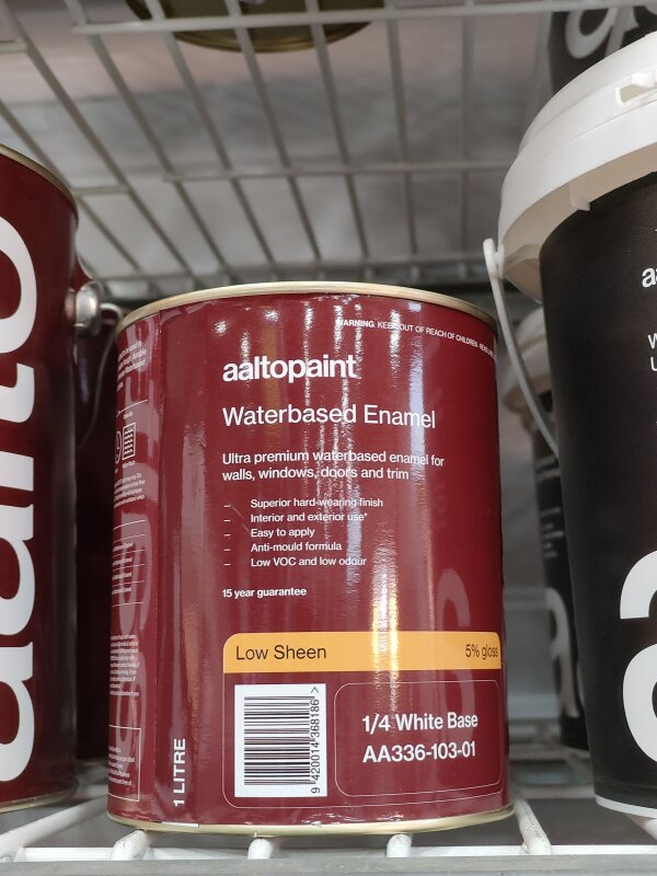 Aalto Ultra Premium Waterbased Enamel Low Sheen 1/4 White 1L