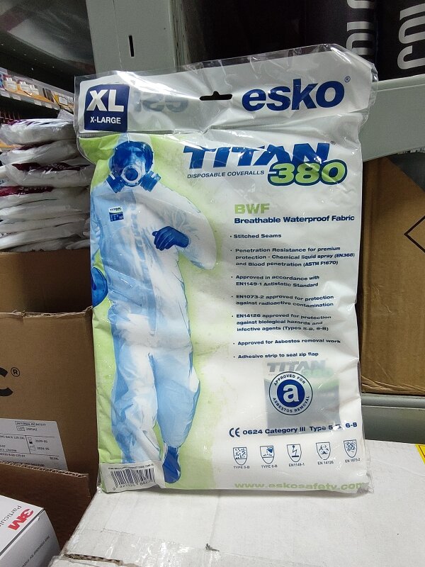 TITAN 380 BWF TYPE 5 AND 6 CAT3 POLYPROP COVERALL XL