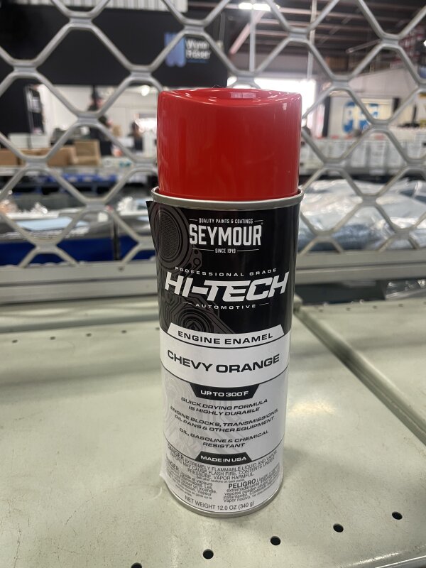 SEYMOUR ENGINE ENAMEL AEROSOL CHEVY ORANGE