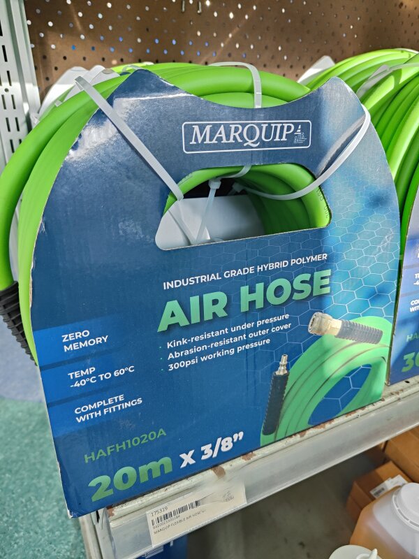 MARQUIP FLEXIBLE AIR HOSE GREEN 20MTR 10MM
